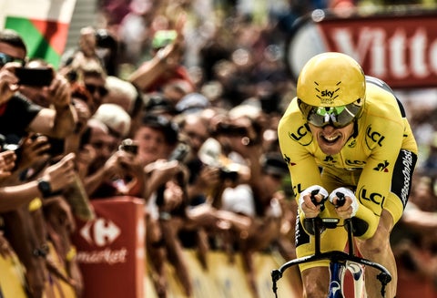 Geraint Thomas corriendo el Tour de Francia
