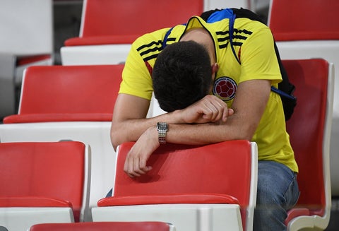Un hincha de la Selección Colombia en el Spartak Stadium de Moscú