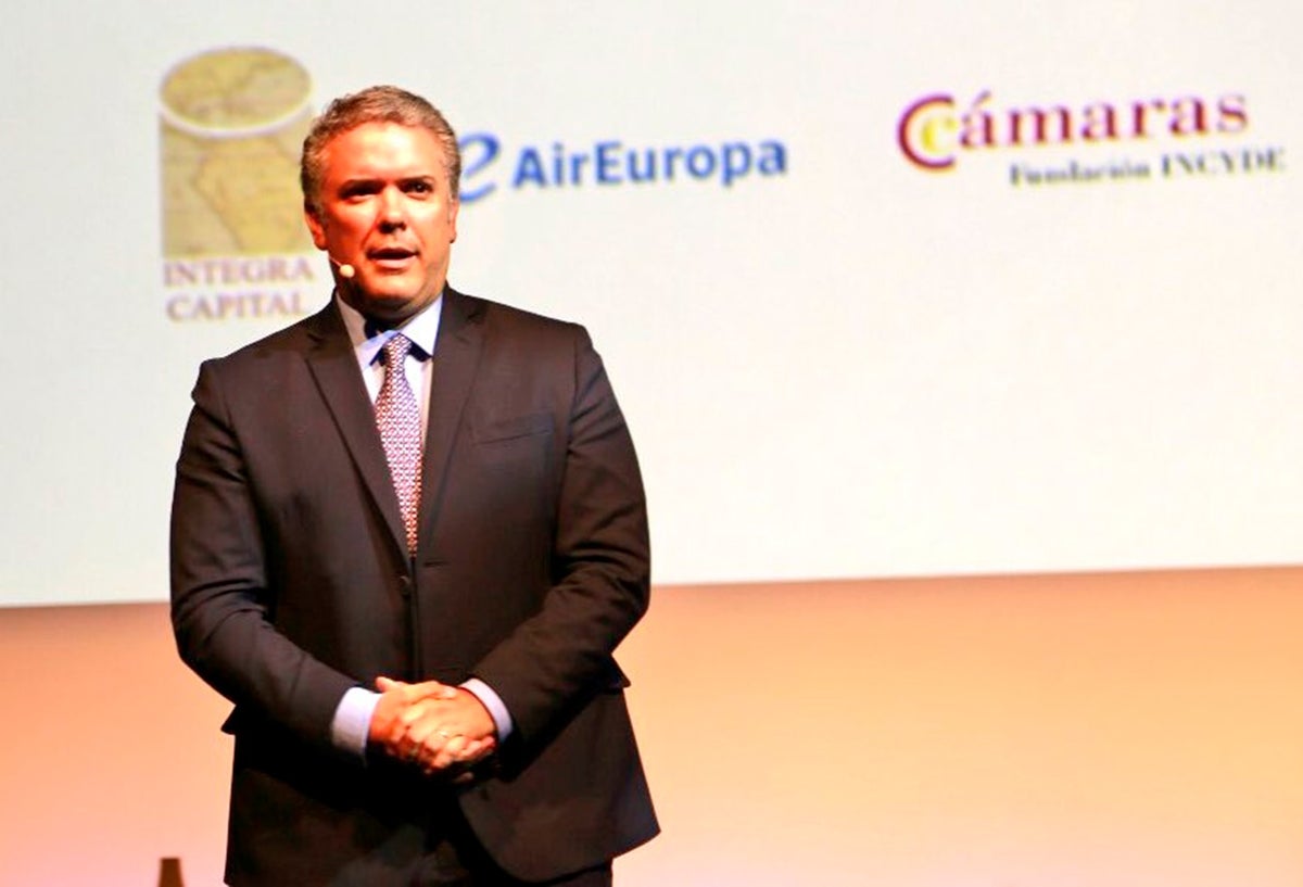 Iván Duque, presidente electo de Colombia, en Madrid (España)