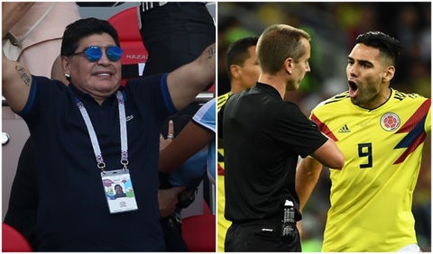 Maradona criticó el arbitraje del partido Colombia vs Inglaterra