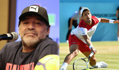 Maradona y Novak Djokovic