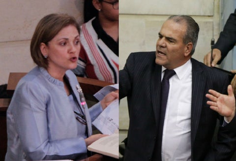 María del Rosario Guerra y Carlos Felipe Mejía, permanentes críticos del Acuerdo de Paz