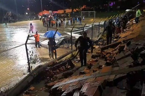 Colapso de un muro en San Gil