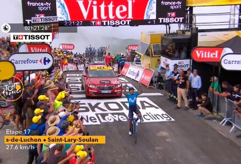 Nairo Quintana, luego de ganar la etapa 17 del Tour de Francia