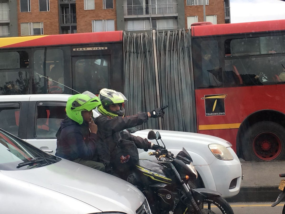 Parrillero en moto en Bogotá
