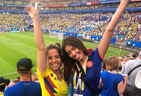 Paulina Vega apoyando a la Selección Colombia en Rusia