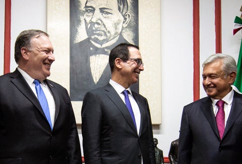 Mike Pompeo, Steven Mnuchin y López Obrador