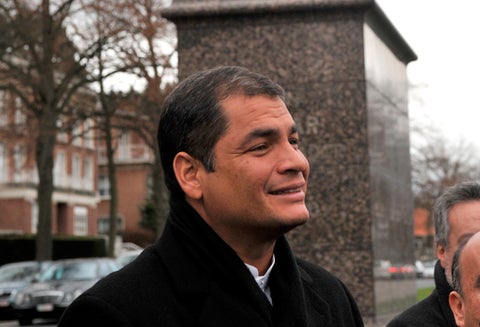 Rafael Correa, expresidente de Ecuador, el 26 de noviembre de 2009 en Bruselas (Bélgica)