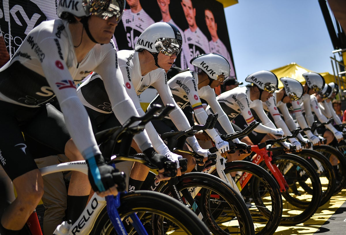 El Sky de Chris Froome en la crono por equipos del Tour de Francia 2018