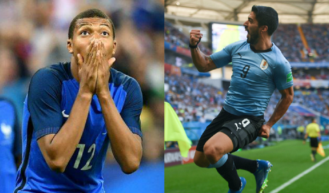 Kylian Mbappé y Luis Suárez