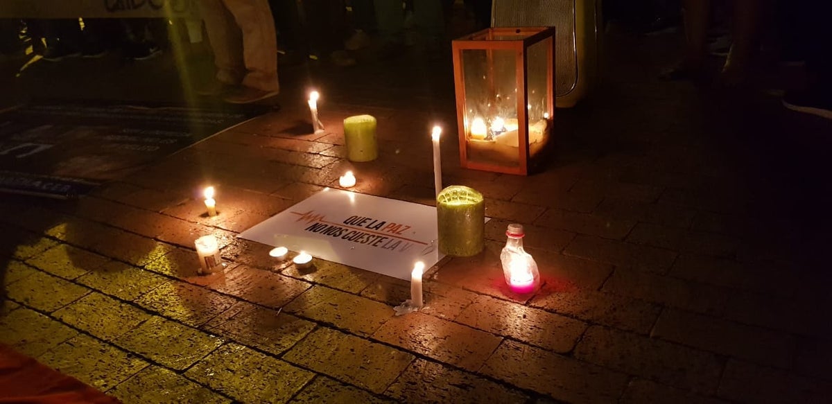 Protestas por el asesinato de líderes sociales en Colombia.