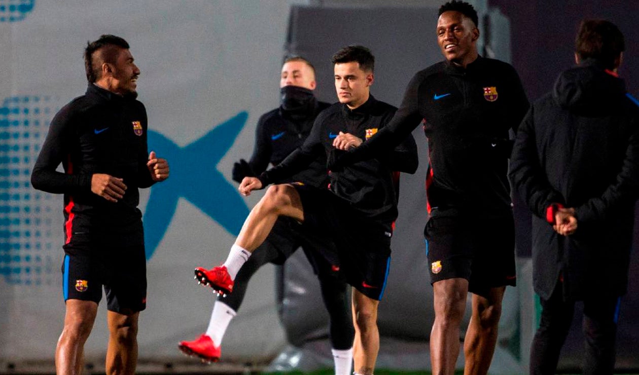 Paulinho, Philippe Coutinho y Yerry Mina