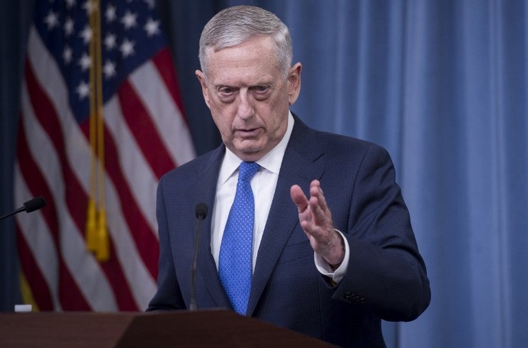 El secretario de Defensa de Estados Unidos, Jim Mattis.