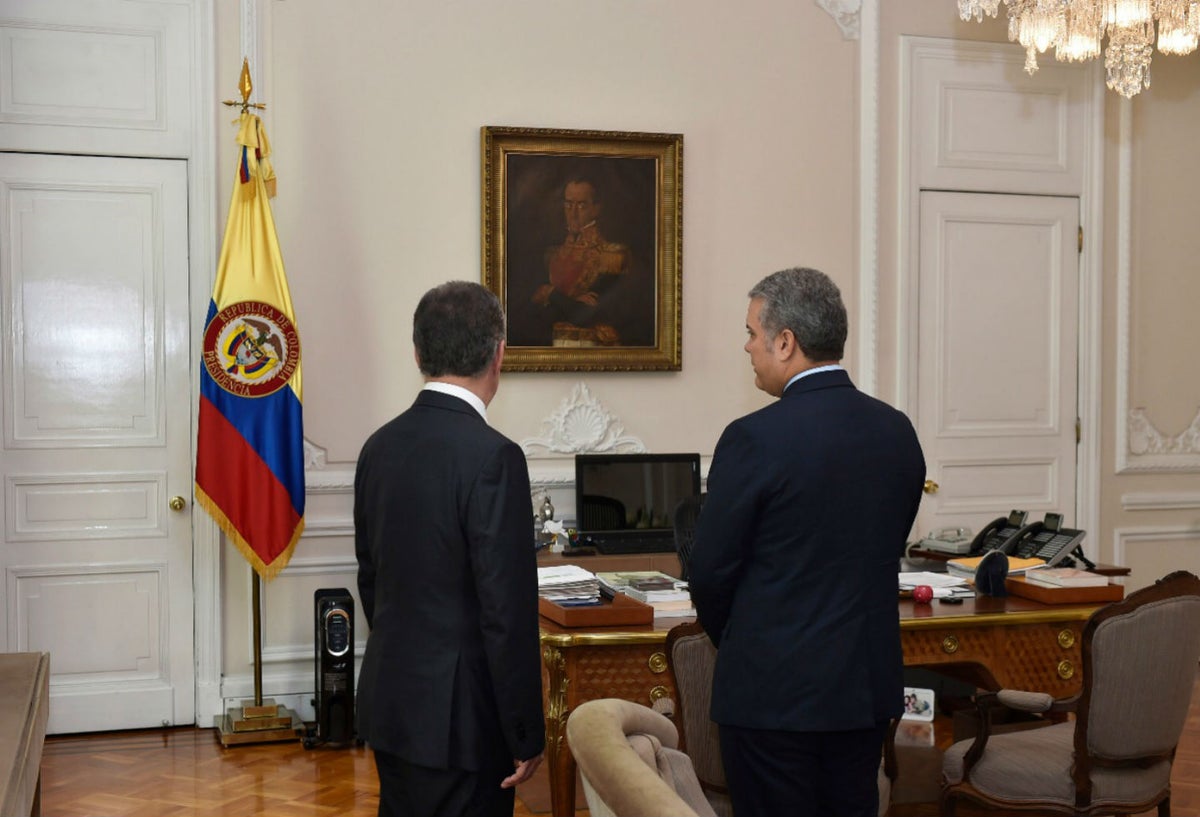 Juan Manuel Santos e Iván Duque