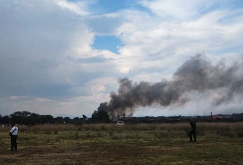 Zona del accidente de avión en Durango, México