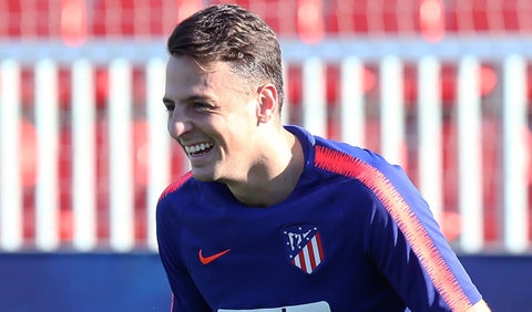 Santiago Arias en uno de sus primeros entrenamientos con el Atlético de Madrid