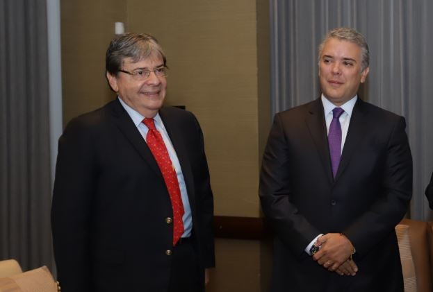Canciller Carlos Holmes y presidente Iván Duque