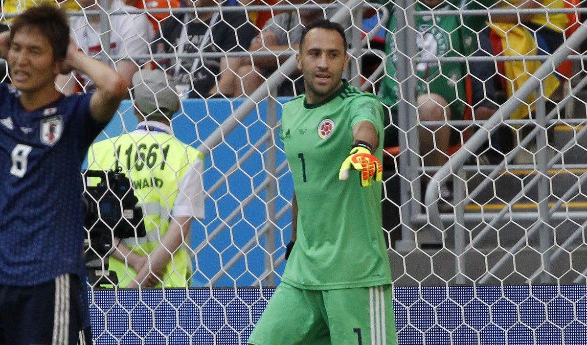 David Ospina defendiendo el arco de Colombia ante Japón en Rusia 2018