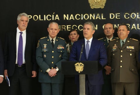 Iván Duque y Enrique Peñalosa en consejo de seguridad en Bogotá