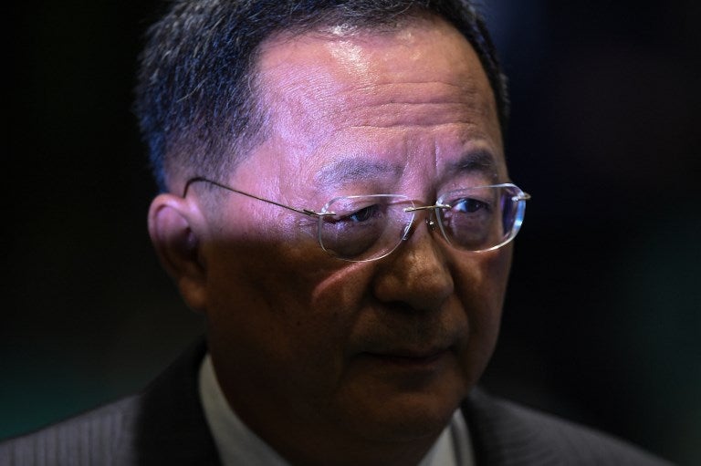 El ministro de Relaciones Exteriores norcoreano Ri Yong Ho.