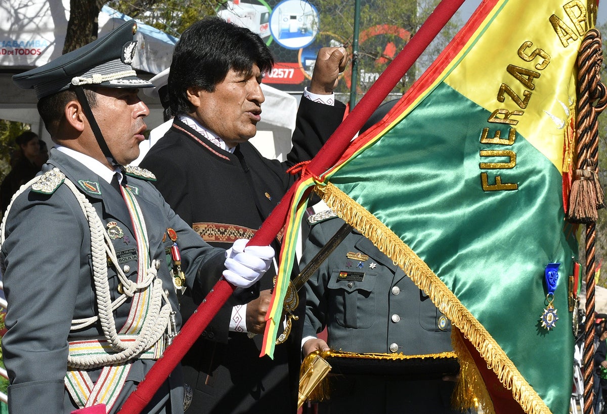 Evo Morales, presidente de Bolivia, en el Día de las Fuerzas Armadas bolivianas