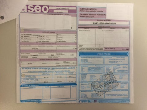 Factura servicio de aseo.