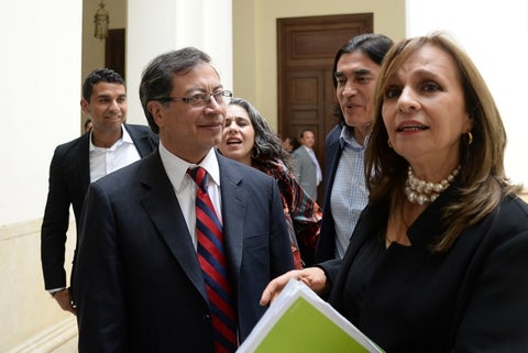 Gustavo Petro y Ángela María Robledo, en el Congreso