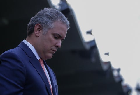 Iván Duque, presidente de los colombianos, en la escuela de cadetes José María Córdova, en Bogotá