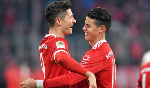 Robert Lewandowski y James Rodríguez