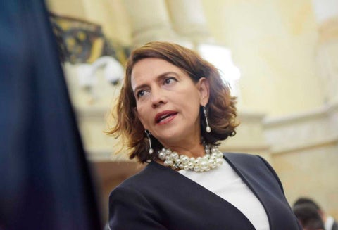 Nancy Patricia Gutiérrez, ministra del Interior, en el Congreso de la República