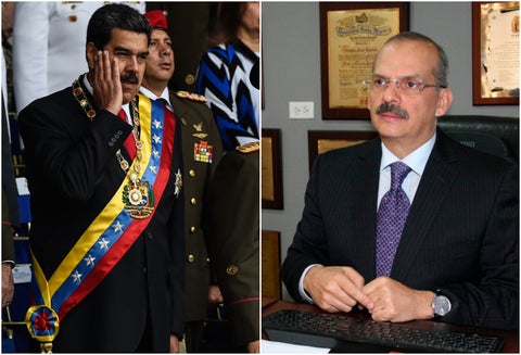 Nicolás Maduro, presidente de Venezuela, y Alejandro Rebolledo, magistrado del Tribunal Supremo de Justicia de Venezuela en el exilio