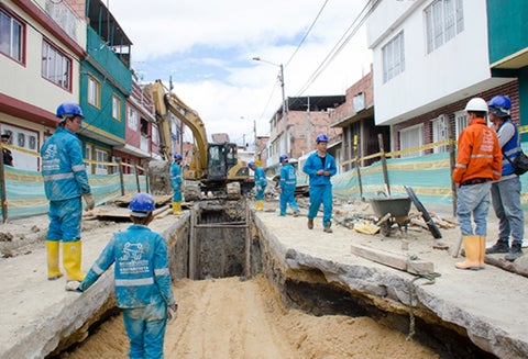Obras del Acueducto de Bogotá.