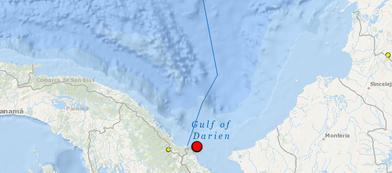 Sismo en el Golfo del Darién