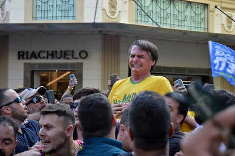 El ultraderechista Jair Bolsonaro, líder en los sondeos para las elecciones presidenciales de octubre en Brasil.