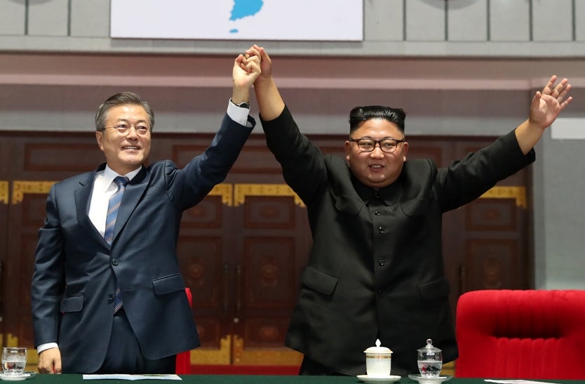 Moon Jae-in y Kim Jong Un