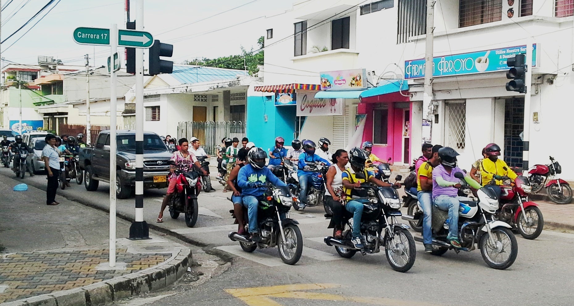 Motocicletas en las calles de Sincelejo