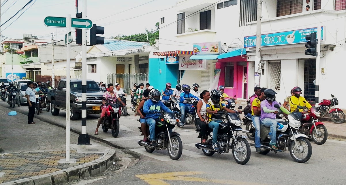 Motocicletas en las calles de Sincelejo