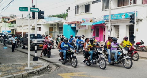Motocicletas en las calles de Sincelejo