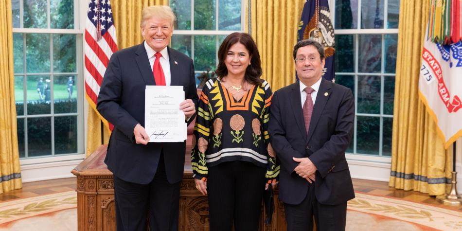 Los nuevos embajadores en EE.UU. de España, Colombia, Chile y Costa Rica presentaron al presidente estadounidense, Donald Trump, las cartas credenciales.