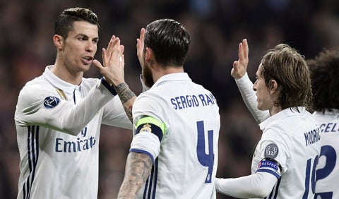 Cristiano Ronaldo, Sergio Ramos y Luka Modric