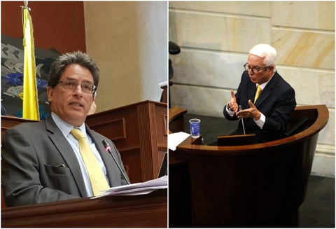 Alberto Carrasquilla y Jorge Robledo, ministro de Hacienda y senador, respectivamente