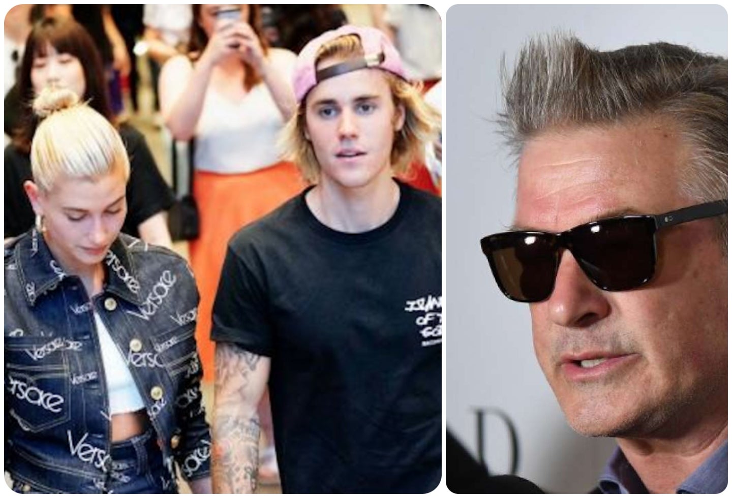 Justin Bieber, Hailey Baldwin y Alec Baldwin