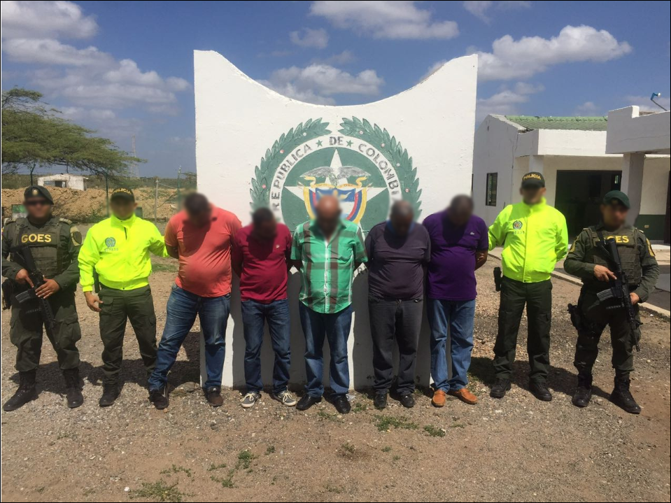 Los capturados de la red de tráfico de armas.