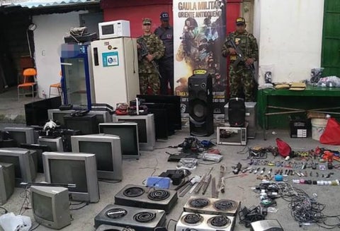 Elementos incautados en cárcel de Rionegro