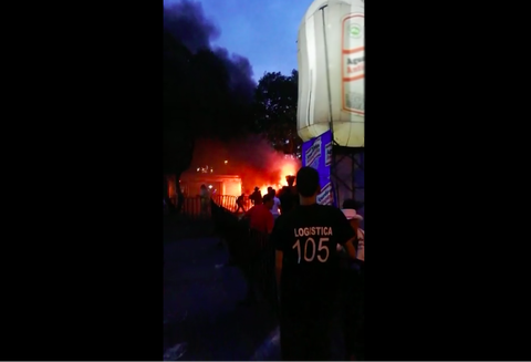 Incendio de carroza en Bucaramanga