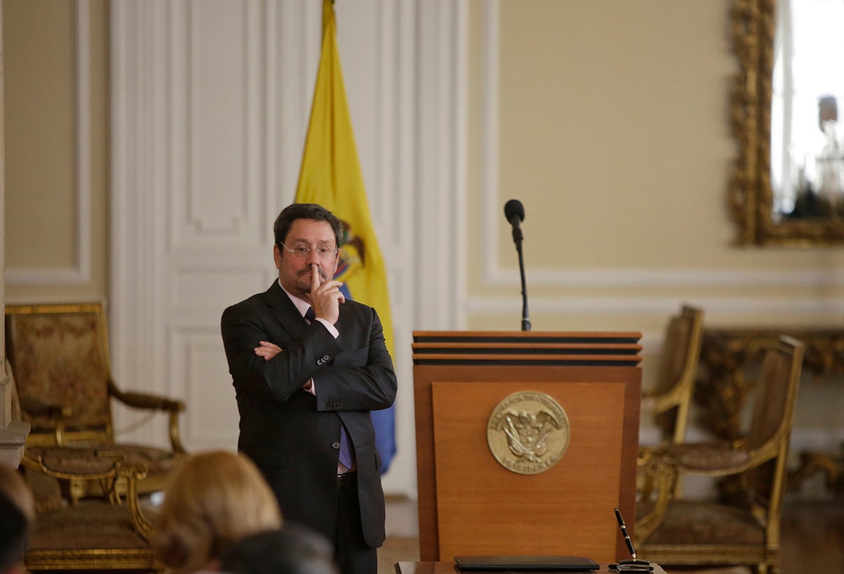 Francisco Santos, embajador de Colombia en Estados Unidos, en la Casa de Nariño