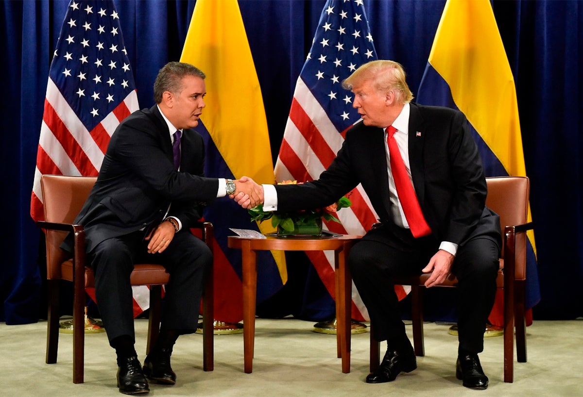 Iván Duque y Donald Trump, presidentes de Colombia y Estados Unidos, respectivamente, en la ciudad de Nueva York
