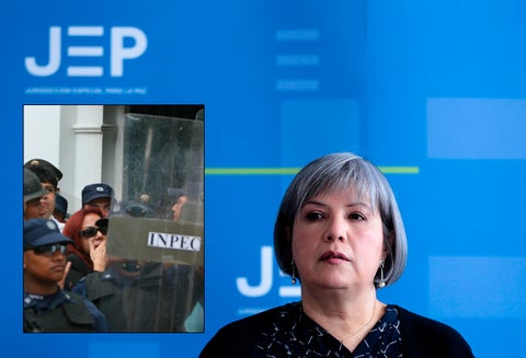 Enilce López, La Gata (izq) y Patricia Linares, presidenta de la JEP (der)