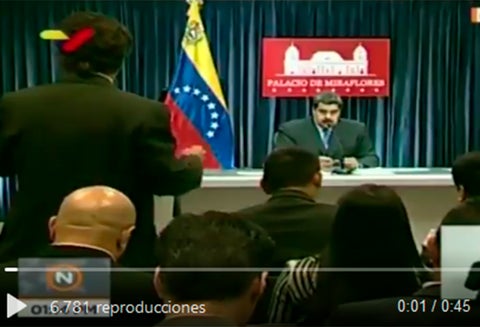 Nicolás Maduro, presidente de Venezuela, en la rueda de prensa