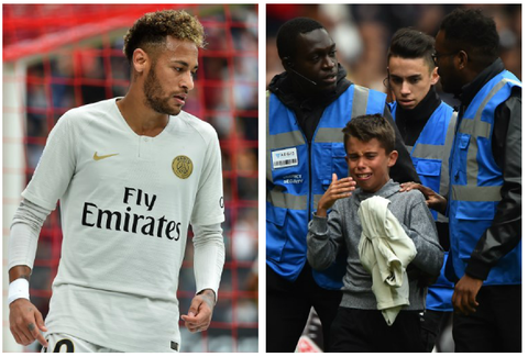 Neymar regaló camiseta a niño